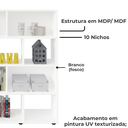 Ver imagem 5 de Estante Livreiro 10 Nichos 109x91 Cm Branco Arly