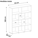 Ver imagem 3 de Estante Livreiro 10 Nichos 109x91 Cm Branco Arly