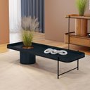 Ver imagem 1 de Mesa de Centro Cachepot em Madeira Maciça Ébano Estrutura Metálica Preto