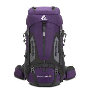 Mochila Trilha Camping Caminhada Viagem Confort 60L:Roxo