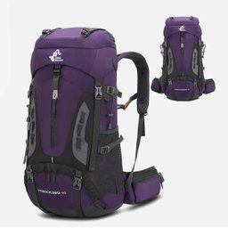 Mochila Trilha Camping Caminhada Viagem Confort 60L:Roxo - 2