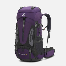 Mochila Trilha Camping Caminhada Viagem Confort 60L:Roxo - 3