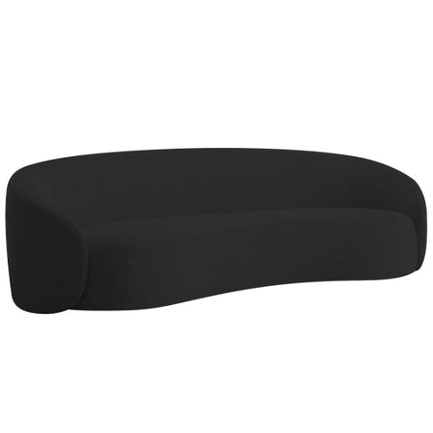Sofá 3 Lugares 200cm Orgânico Luxo Recepção Amore Linho Preto - Amarena Móveis