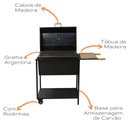 Ver imagem 2 de Churrasqueira Parrilla Bafo Grande com Rodas Brasa Forte Preta