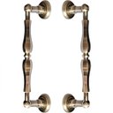 Ver imagem 1 de Puxador Duplo Europe Bronze Antigo 306mm Porta Pivotante Correr Madeira Vidro Colonial Clássico Rúst