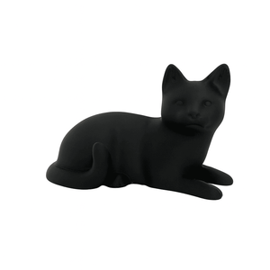 Gato Deitado Preto 3d - 5 Cm
