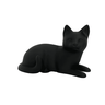Gato Deitado Preto 3d - 5 Cm - 1