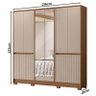 Guarda Roupa Casal Alasca 10 Portas Carvalho Fendi com Espelho - Moval - 3