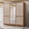 Guarda Roupa Casal Alasca 10 Portas Carvalho Fendi com Espelho - Moval - 1
