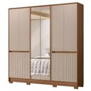 Ver imagem 2 de Guarda Roupa Casal Alasca 10 Portas Carvalho Fendi com Espelho - Moval