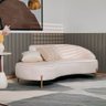 Sofá Curvo 03 Lugares 180cm Braço Esquerdo Thommy Pés Ouro Fosco Linho Off White - Nexta Casa - 2