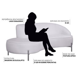 Sofá Curvo 03 Lugares 180cm Braço Esquerdo Thommy Pés Ouro Fosco Linho Off White - Nexta Casa - 4