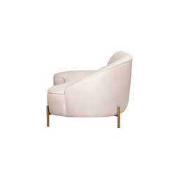 Sofá Curvo 03 Lugares 180cm Braço Esquerdo Thommy Pés Ouro Fosco Linho Off White - Nexta Casa - 7