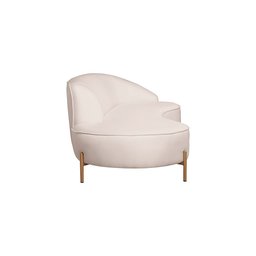 Sofá Curvo 03 Lugares 180cm Braço Esquerdo Thommy Pés Ouro Fosco Linho Off White - Nexta Casa - 8