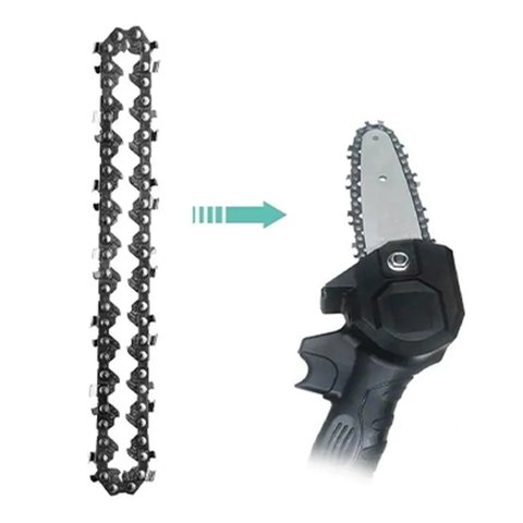 Corrente de Mini Motosserra Reposiçao Metal 4 Polegadas 14 Dentes Corta Bambu Madeira Resistente Fer