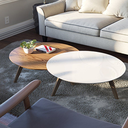 Ver imagem 1 de Mesa Centro Redonda Mel/off White Sala de Estar e Tv Classic Luna Due