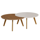 Ver imagem 2 de Mesa Centro Redonda Mel/off White Sala de Estar e Tv Classic Luna Due