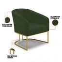 Ver imagem 3 de Poltrona Sala Decorativa Stella Base Industrial Dourada Sintético Pu Verde D03 - D’Rossi