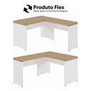 Ver imagem 7 de Mesa em L Escrivaninha 1,20m X 1,50m Escritório F5 Office Cor:macadâmia com Branco