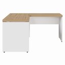 Ver imagem 5 de Mesa em L Escrivaninha 1,20m X 1,50m Escritório F5 Office Cor:macadâmia com Branco