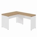 Ver imagem 3 de Mesa em L Escrivaninha 1,20m X 1,50m Escritório F5 Office Cor:macadâmia com Branco