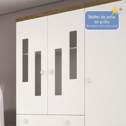 Guarda-Roupa Bebê 3 Portas Evolution com Pés Tcil Móveis - 6