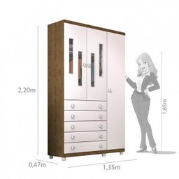 Guarda-Roupa Bebê 3 Portas Evolution com Pés Tcil Móveis - 4