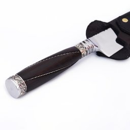 Faca Inox Forjada Cabo Jacarandá Retiovado com Fios e Virola Alpaca - 3
