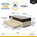 Ver imagem 6 de Cama Box com Colchão de Espuma D45 Solteiro Ortobom Iso 150 + Auxiliar Unique Solteiro 88cm