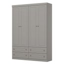 Ver imagem 1 de Guarda Roupa Infantil Americano 4 Portas Cinza – Henn