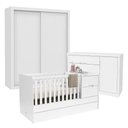 Ver imagem 1 de Quarto de Bebê 2 Portas Tutto New com Berço Multifuncional Formare Branco Acetinado - Matic