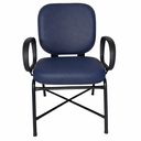 Ver imagem 1 de Cadeira Escritório Ergonômica Azul Executiva Giga Plus Size Reforçada Fixa Courino Sintético