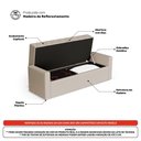 Ver imagem 5 de Cabeceira e Calçadeira Báu Casal Padrão Atena 140cm Capitonê Suede Bege Claro - Desk Design