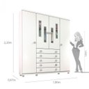 Ver imagem 4 de Guarda-Roupa de Bebê 4 Portas 5 Gavetas Evolution Tcil Móveis