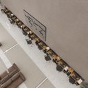 Ver imagem 1 de Conjunto de Escritório Smart 9 Livreiro e 10 Mesas 90cm - Preto e Cedro