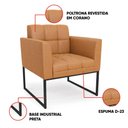 Ver imagem 3 de Poltrona Sala Decorativa Elisa Base Industrial Preta Sintético Pu Whisky D03 - D’Rossi