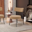 Ver imagem 2 de Kit 02 Poltronas Decorativas Para Sala De Estar Base Fixa Londres L02 Bouclê Mostarda - Lyam Lyam De