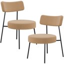 Ver imagem 1 de Kit 02 Poltronas Decorativas Para Sala De Estar Base Fixa Londres L02 Bouclê Mostarda - Lyam Lyam De