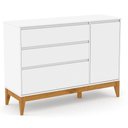 Ver mais imagens de Quarto de Bebê Nature Clean 4 Portas com Berço Unique Branco Soft Eco Wood e Colchão Gazin -