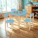 Ver imagem 1 de Conjunto Infantil Mesa/cadeira Modelo Colorê Madeira Pinus:azul