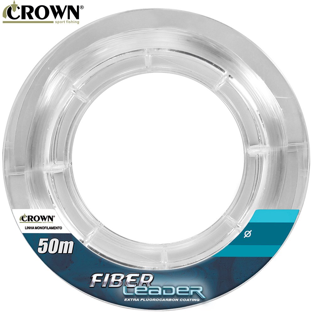 Linha Crown Fiber Leader Revestimento em Fluorcarbon 50m - 18lb - 0,33mm - 2