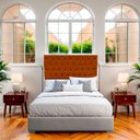 Ver imagem 2 de Cabeceira Estofada com Capitonê para Cama de Casal 160 Mirage Suede