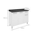 Ver imagem 3 de Balcão de Cozinha Múltipla 6114 3 Portas 2 Gavetas c/Tampo 105cm Branco - Bertolini