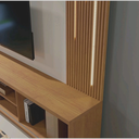 Ver imagem 3 de Home Arezzo 2 Portas Ripadas Para TV Até 75 Polegadas Com Led Cascata Mavaular Naturalle/Off White