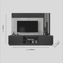 Ver imagem 2 de Home Arezzo 2 Portas Ripadas Para TV Até 75 Polegadas Com Led Cascata Mavaular Naturalle/Off White