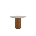 Ver imagem 2 de Sala de Jantar Mesa Jolie Tampo Redondo Vidro 100cm e Base em MDF