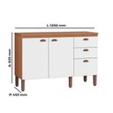 Ver imagem 2 de Balcão Grande Cozinha Jéssica New 100% Mdf Tuboarte 2 Portas 3 Gavetas