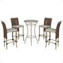 Ver imagem 1 de Mesa Bistrô com 4 Banquetas Roma Fendi Corda Náutica Estofado 3 Trama Original