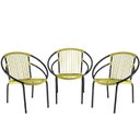 Ver imagem 1 de Conjunto de 3 Cadeiras Eclipse Artesanal Amarelo de Área,Fibra Sintética Varanda, Decoração.