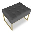 Ver imagem 4 de Kit 02 Puffs Lisa Suede Base Metálica Industrial Dourado - Pallazio Grafite